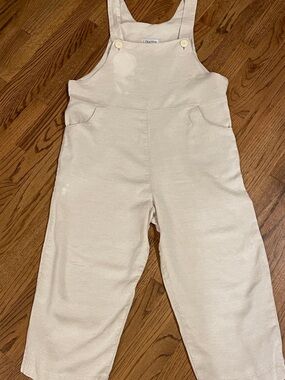 Blue Moon Linen Overalls 100% linen in Soft Cream XL